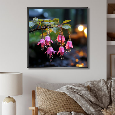 Rose, plante fuschia en fleurs - Fuschia, art mural