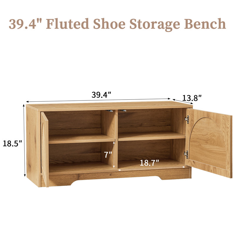 8 Pair Shoe Storage Bench, Yellow