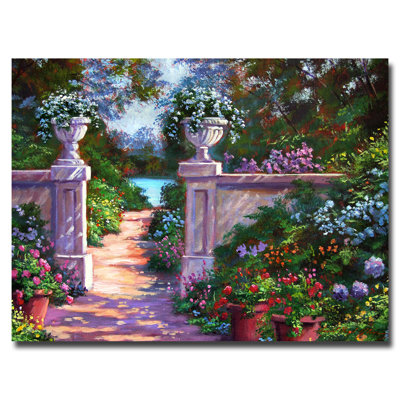" Wrapped Canvas Wall Art - David Lloyd Glover 'Sir Thomas Estate Garden' Wall Art For Living Room, Bedroom, Or Office Décor - 24x32 " by David Lloyd Glover