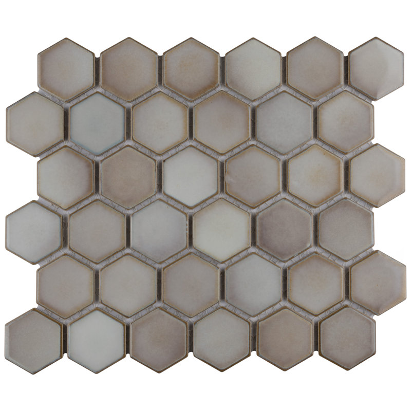 Carreau de mosaïque en porcelaine pour plancher et mur Hex 10-7 / 8 "x 12-5 / 8" Hudson, Gris colombe