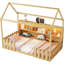 Lit simple avec compartiments de rangement et DEL - Étagère fonctionnelle en bois naturel au look élégant-2059749344