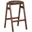 2 pièces de tabourets de hauteur de comptoir empilables de style Mid-Century moderne - bois d'hévéa massif, finition noyer, assise de soutien l 16 po x P 18,93 po H 29,33 po, 2 sièges confortables