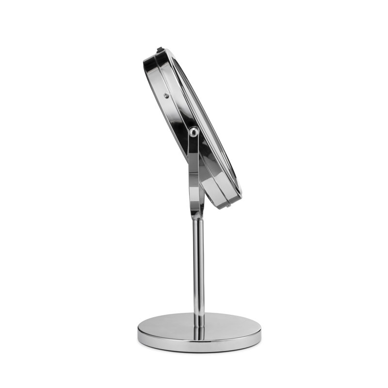 Steel Round Floor Mirror, Chrome