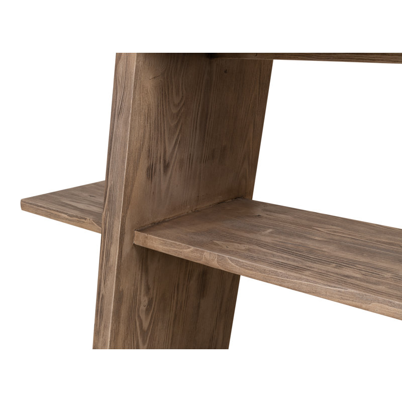 Bodega Natural Pine Rectangular Console Table with Shelf