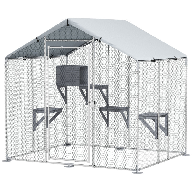 Très grand enclos extérieur 79 po pour chat avec housse imperméable Catio