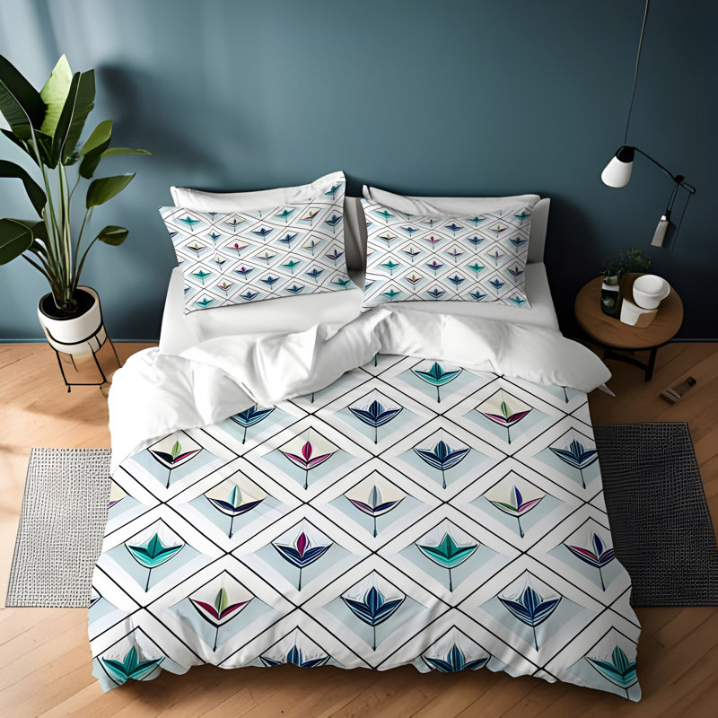 Ensemble de housse de couette , Housse de couette simple + 1 taie décorative pour