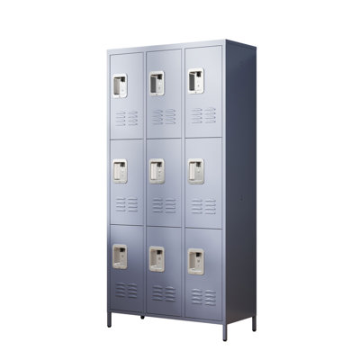 9 Door 72"H Metal Lockers With Lock For Employees,School,Office,Gym,Bedroom,Storage Locker Cabinet,Assembly Required