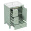 Meuble-lavabo moderne 24 po Fynley avec rangement réglable et bois d'hévéa