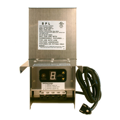300W Multi Tap 12V - 15V Stainless Steel Low Voltage Landscape Light Transformer