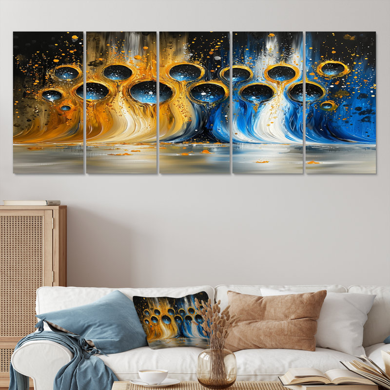 Jeu optique - Op Art mural - Play Art - ensemble de décoration murale moderne, H 32 po x l 80 po