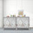 Karrol Wood Storage Cabinet with Mirror Trim And Diamond Shape Design Spliced Combination-1282937468