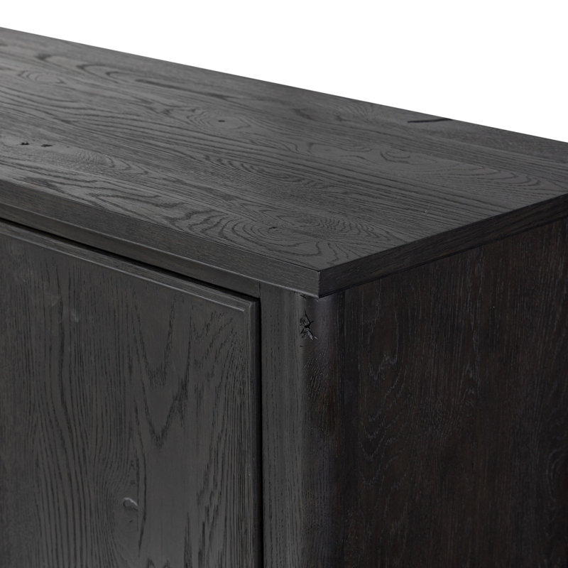Bari Bar Cabinet, Cracked Smoked Black