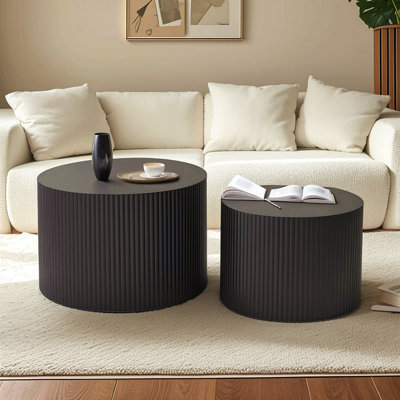 Ensemble de tables basses gigognes Wave pour salon, chambre à coucher (ensemble de 2 pièces)