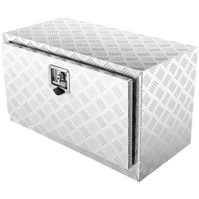 Boîte de camion 30 po 14 po 16 po Plateau de rangement en aluminium résistant aux intempéries avec loquet et clés de verrouillage pour ranger l'équipement de jeu Alliage d'aluminium argenté - Rouille idéale pour les outils manuels