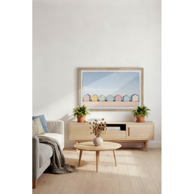 "Beach Huts", reproduction encadrée, H 8 po x l 12 po
