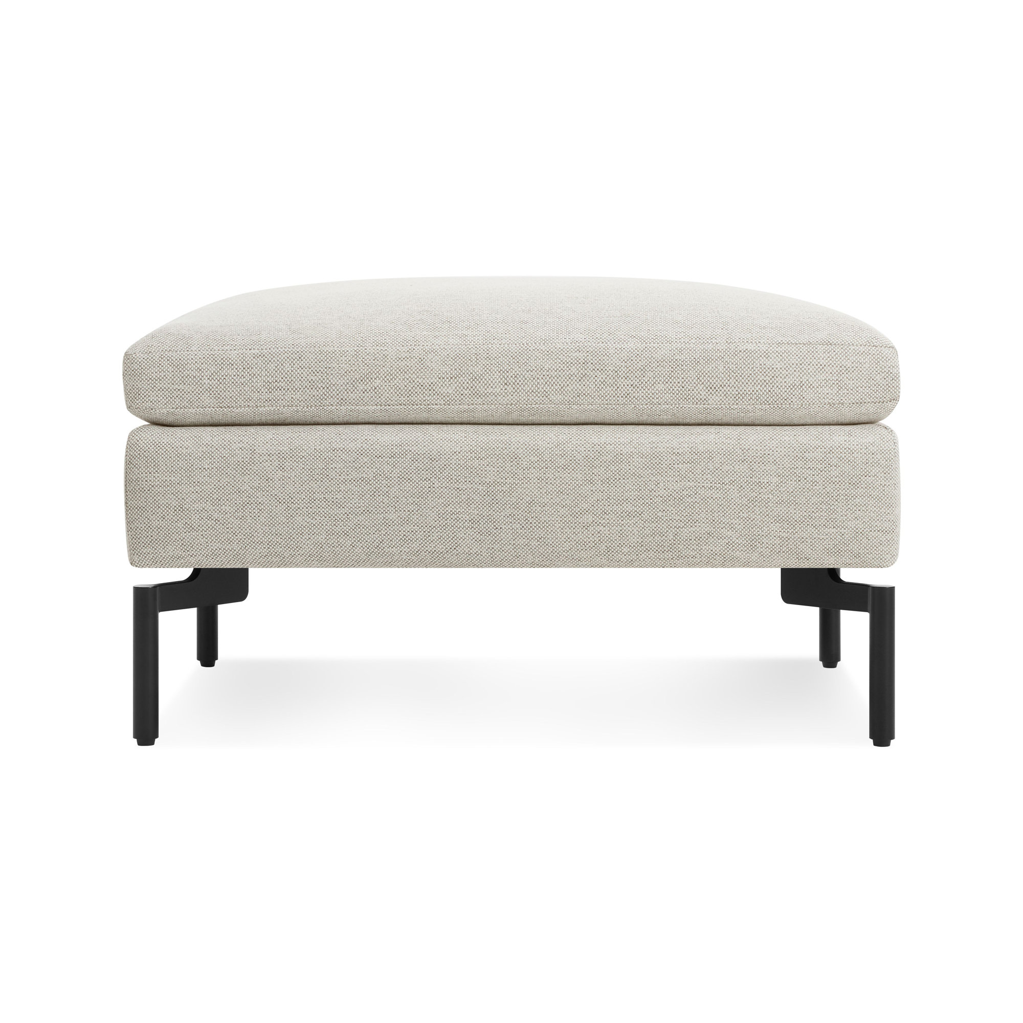 New Standard Upholstered Ottoman, Black, Maharam Mode/Clavicle 100% Polyester