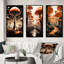 «Magical Red Mushroom Retro Illustration», 3 pièces sur toile-317572833-317572834