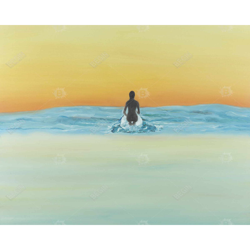 Ensemble de 4 napperons en polyester tressé - Surfer de natation par Dawn