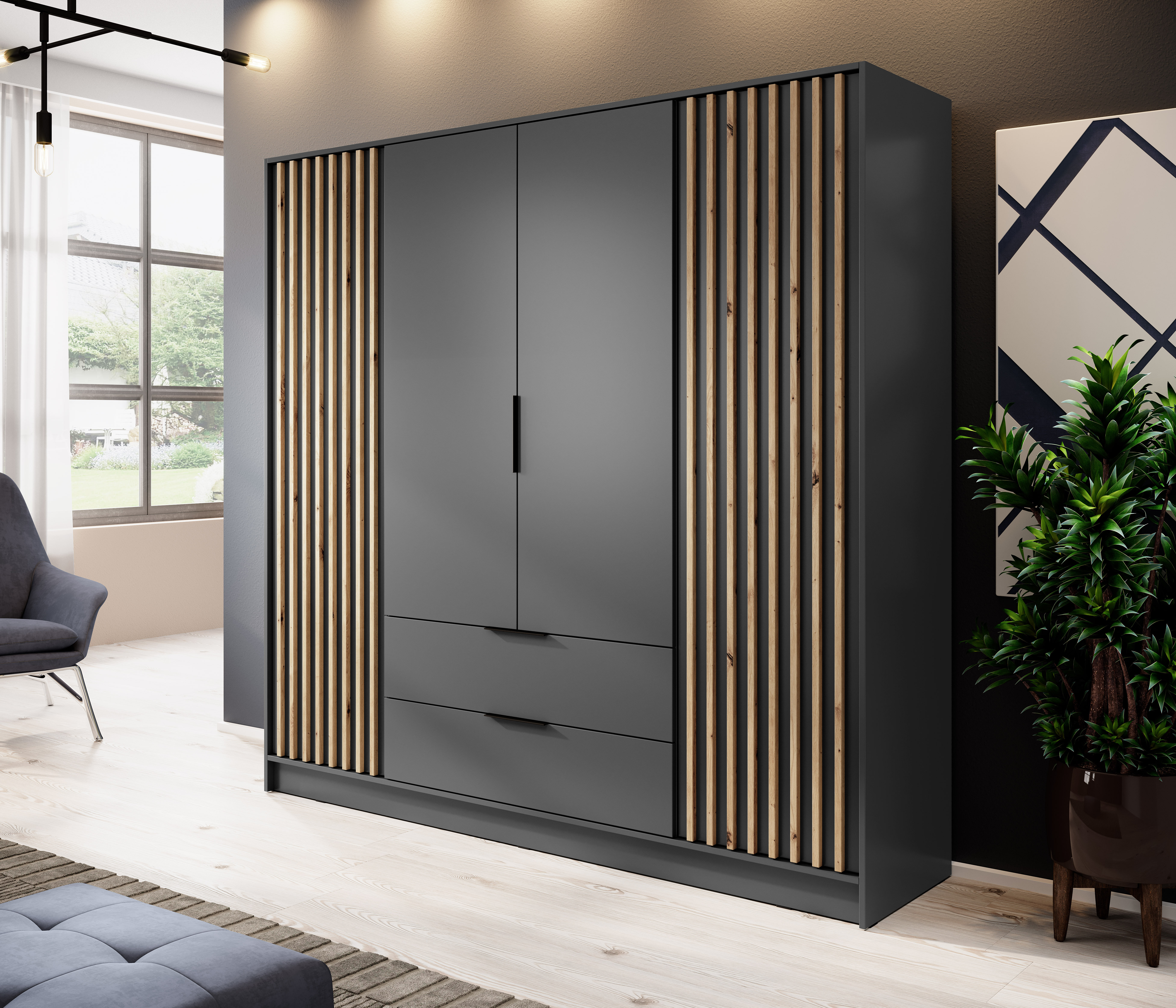Theroux 4 Door Wardrobe