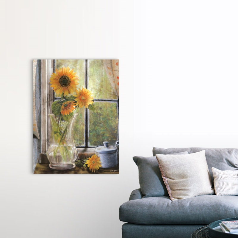 Fleurs murales matinales, Toile tendue, H 36 po x l 48 po x P 1,25 po