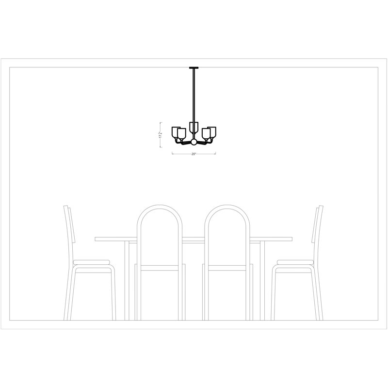 Emile Medium Chandelier from Generation Lighting , Matte Black, No