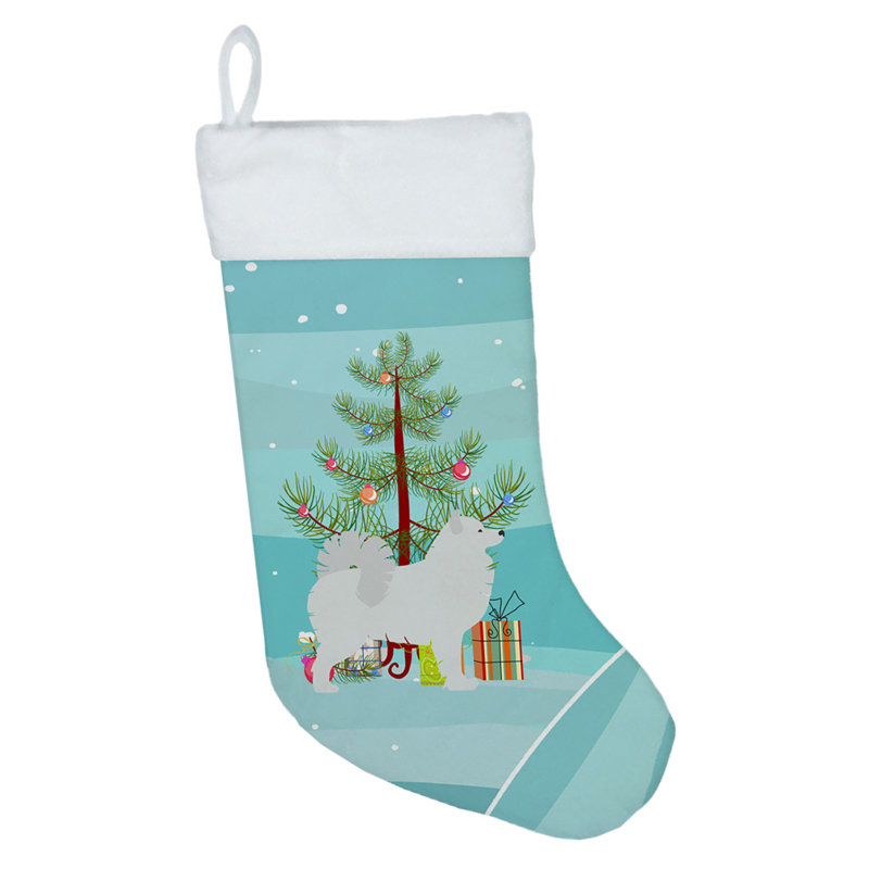 Chaussette de noël joyeux de noël, Samoyède