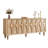 Solid Wood Fluted Buffet Cabinet with 4 Doors, Natural Finish-118705454
