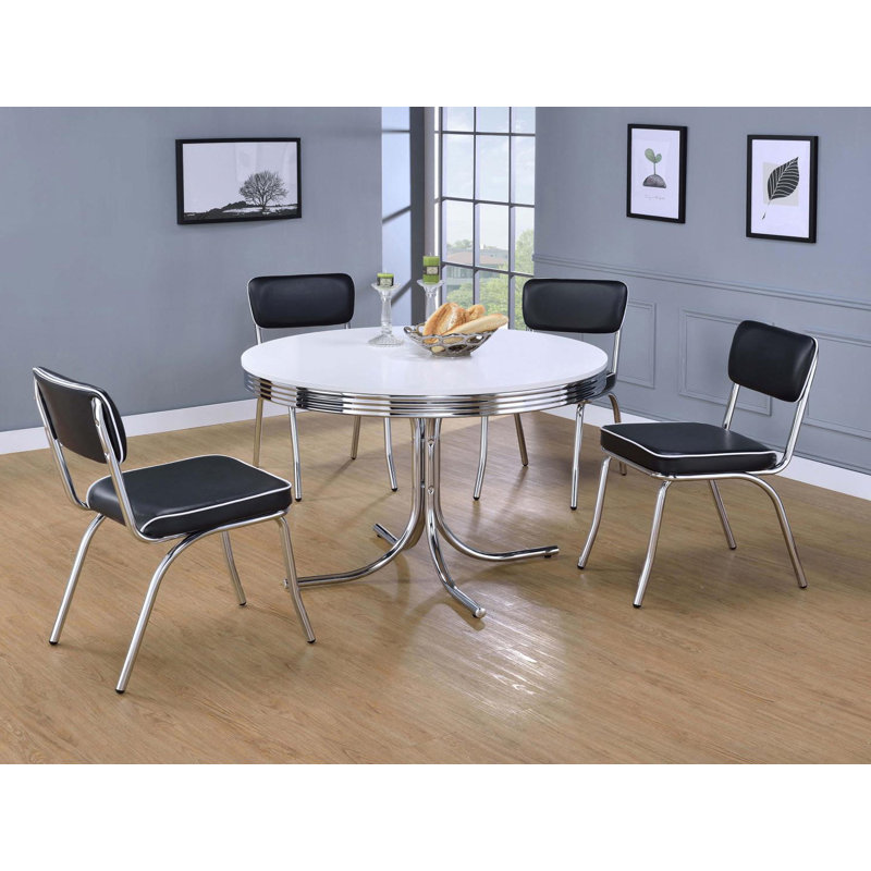 Kimlee 4 - Person Pedestal Dining Set, Black