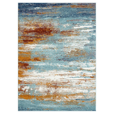 Coastal Modern Abstract Area Rug