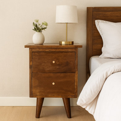 Berumen 35cm W Solid Wood Bedside Table