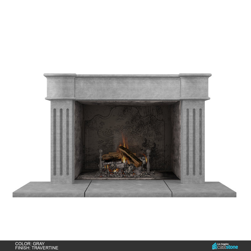 Great Hayk Fireplace Surround, Travertine Gray