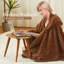 Fleece Hooded Blanket with Hood, Fluffy Fluffy Shawl with Pockets-105638904