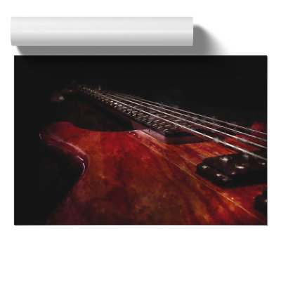 Cherry Red Bass Guitar - Unframed Graphic Art