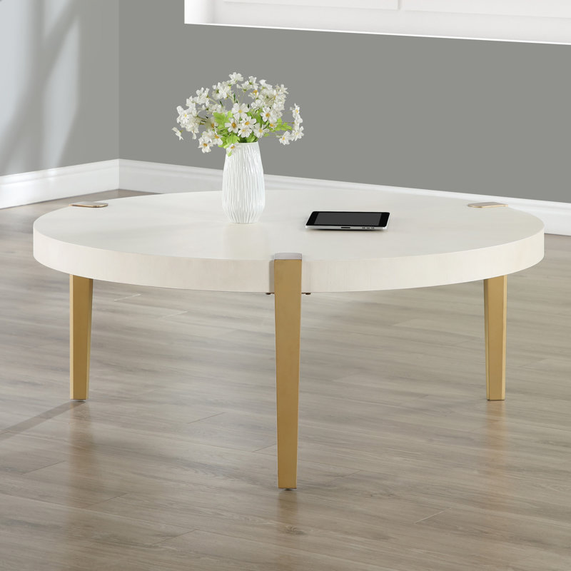 Table basse 48 po, Or, Blanc