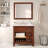 36'' Free-standing Single Bathroom Vanity in Brown with Carrara Marble Vanity Top and Backsplash