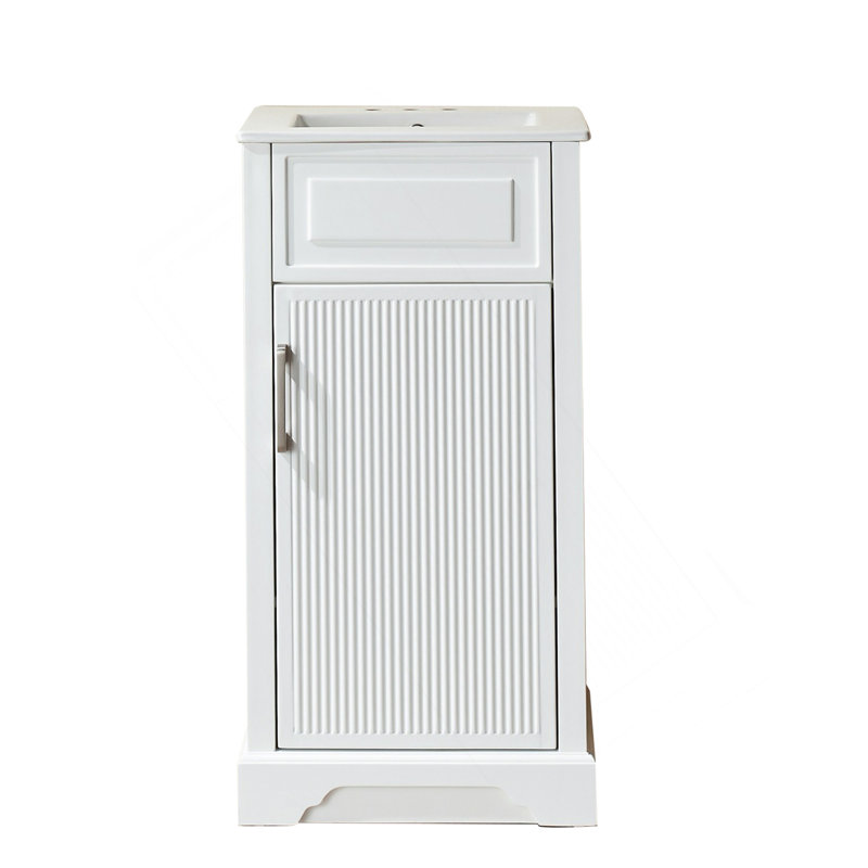 Meuble-lavabo simple autoportant de 18 po avec plateau entièrement assemblé