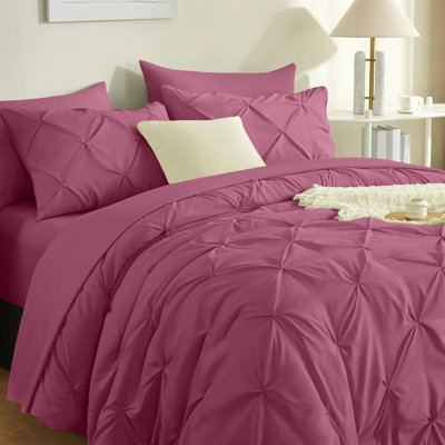 Microfiber Solid Colour Duvet Cover Set with Pillowcases Included