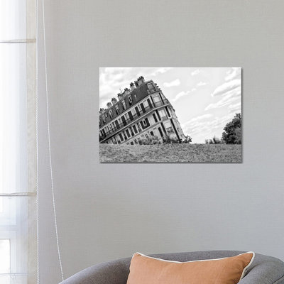 Black Montmartre Series - Sinking Building by Philippe Hugonnard - Wrapped Canvas Print
