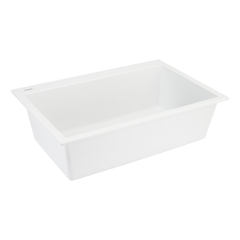 Algren 33" L Undermount Kitchen Sink, Cloud White