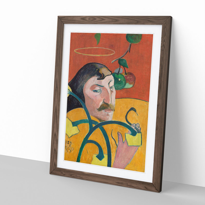 Self-Portrait Vol.2 by Paul Gauguin - Picture Frame Painting, Walnut Framed, 36cm H x 27cm W x 2cm D
