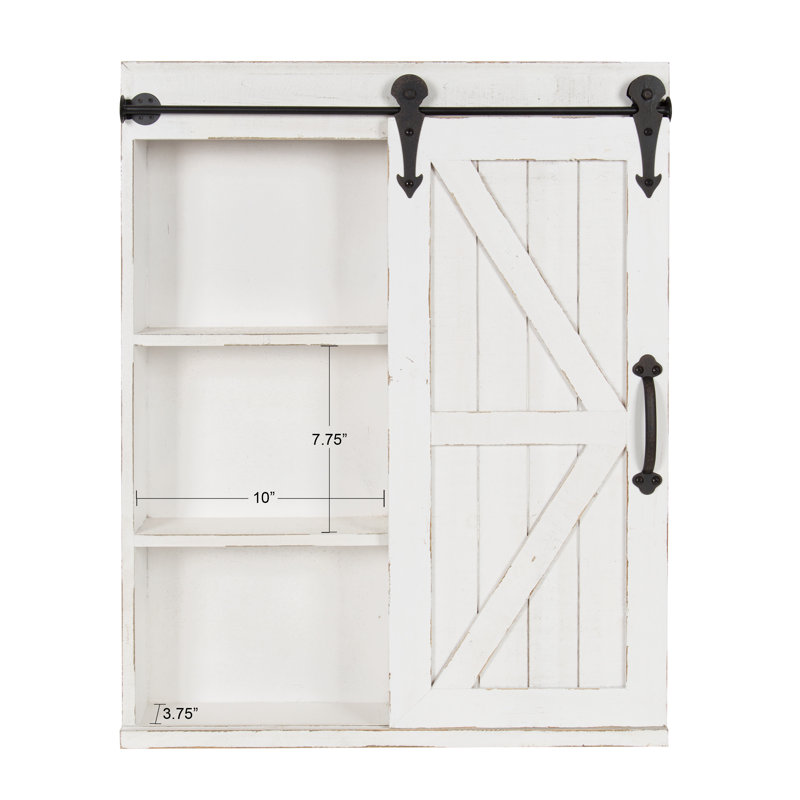 Enora 21.65'' W 27.55'' H Surface Medicine Cabinet Mirror 3 Fixed, White