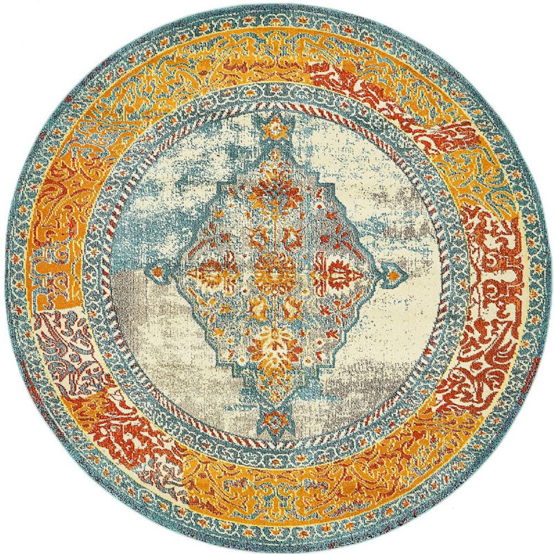 Abstract Indoor Rug, Round 8'