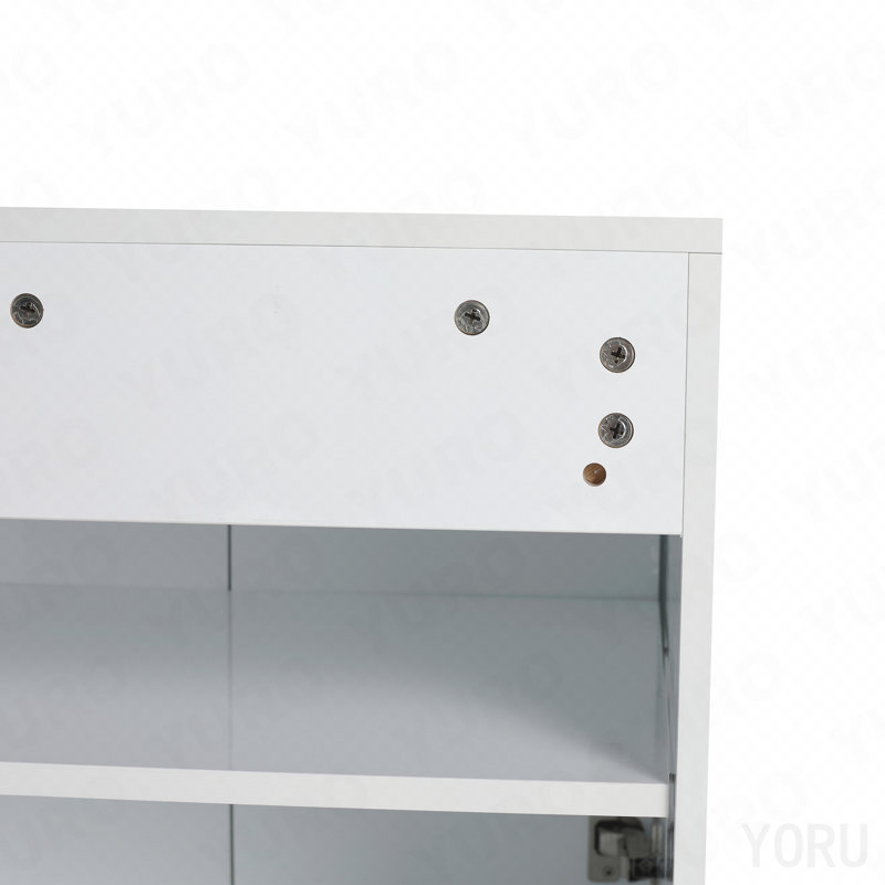 Armoire murale de salle de bain 24 po, 2 portes à fermeture en douceur, montage flottant, blanc brillant (emballage Kd)