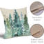 Hiver, housses de coussin d'arbre de Noël 18 x 18, ensemble de 2 coussins décoratifs de style aquarelle rustique bleu vert forêt