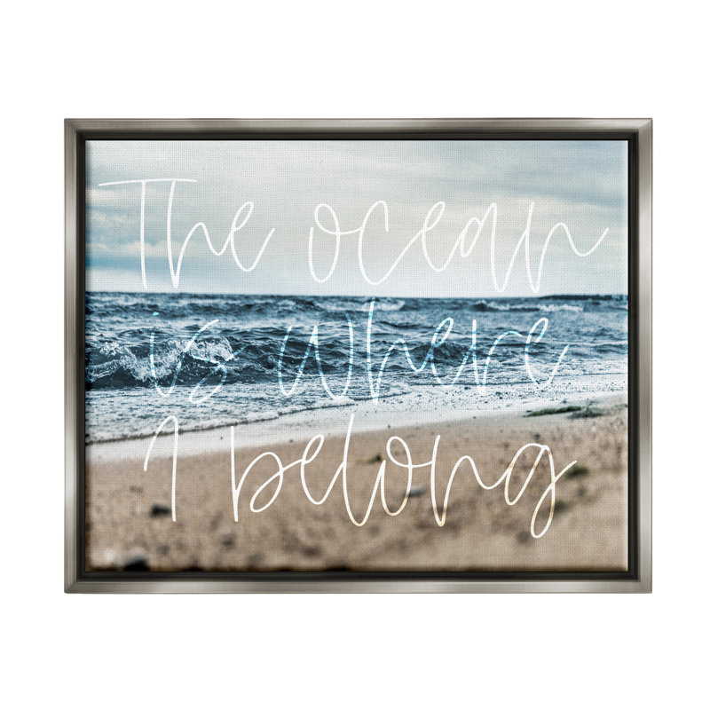 «Ocean Is Where I Belong Beach Waves Floater», art mural par Lil 'Rue, H 17 po x l 21 po x P 1,7 po