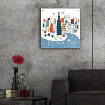 «Colorful Chicago» par Michael Mullan, art mural en verre acrylique