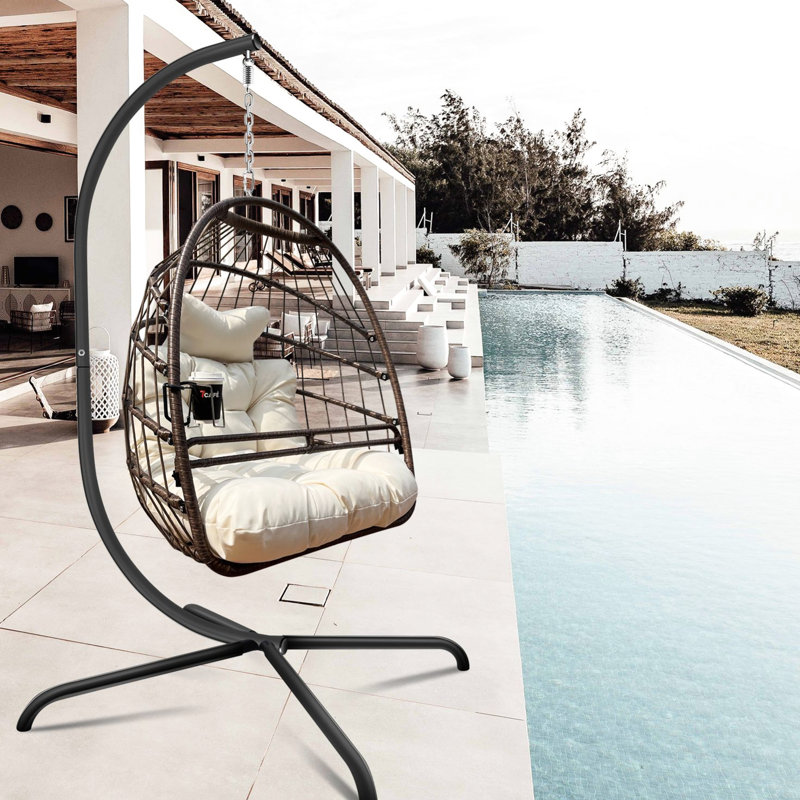Chaise suspendue avec support - Coussin et coussin épais pour siège confortable