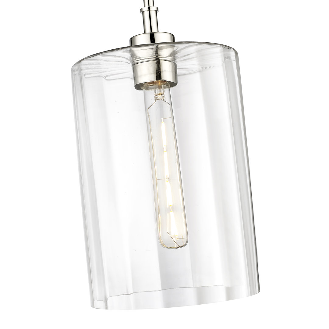 Latitude Run® Raelena 1 Light Pendant Light with Clear Beveled Glass Shade Latitude Run® 