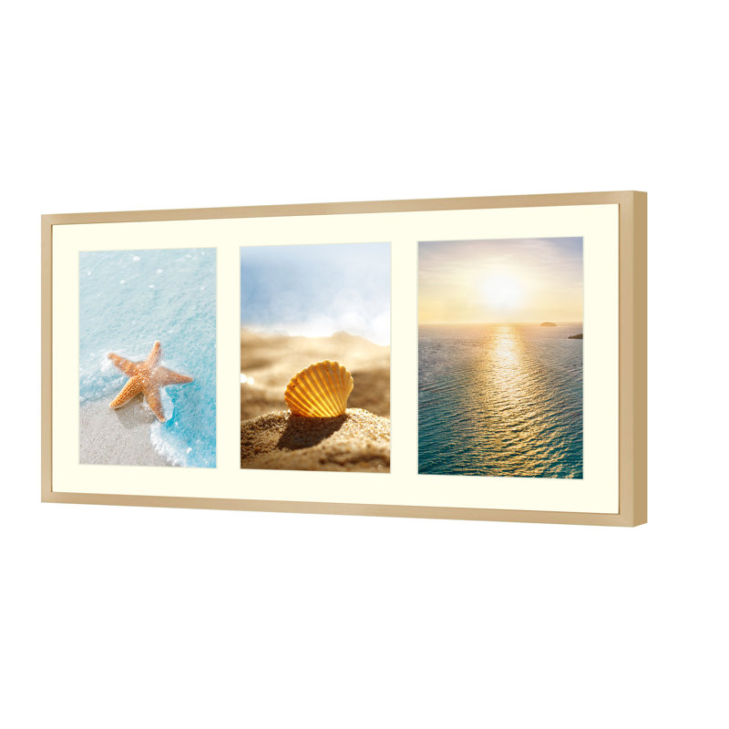 Cadre photo Drennon, Or, 4 po x 6 po, 7 po x 14 po emmêlé à 4 po x 6 po