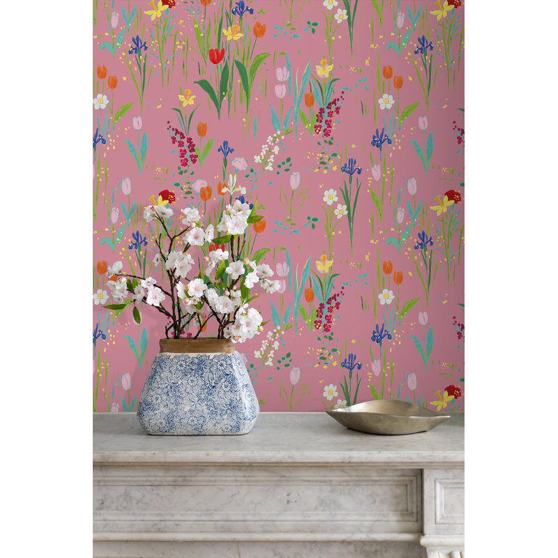 Paule Marrot Floral Wallpaper Double Roll, Pink